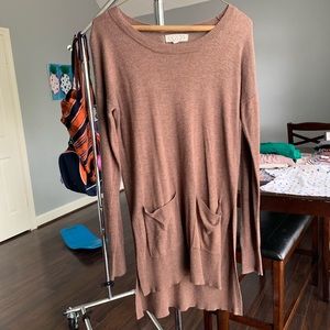 Long Brown Sweater with Pockets